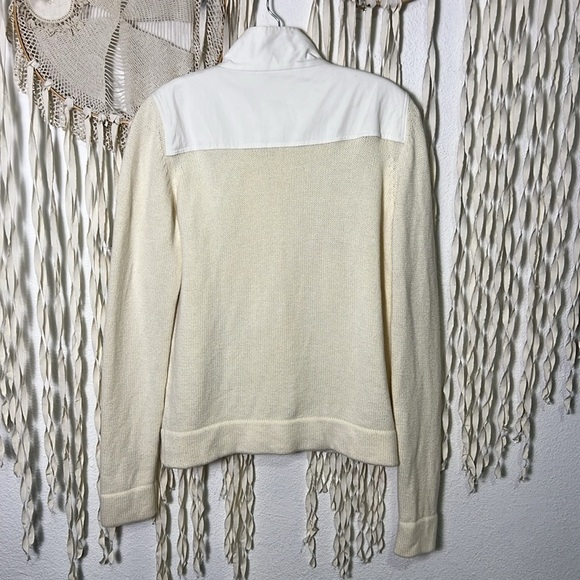 Akris Punto Cream Cashmere Blend Zip Front Knit Sweater Jacket US10 - Picture 12 of 15